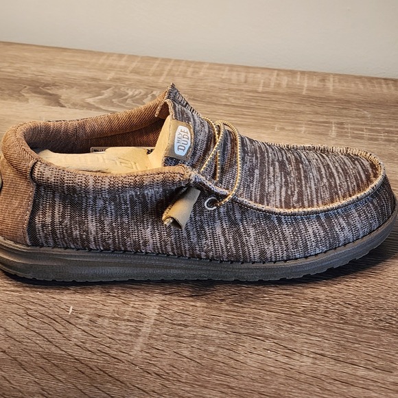 Hey Dude Wally Sport Knit Tan Mens Size 8 Casual Loafer Comfort Shoes - Picture 7 of 11